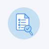 Icon depicting checklist on document 