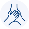 Icon depicting hands overlapping